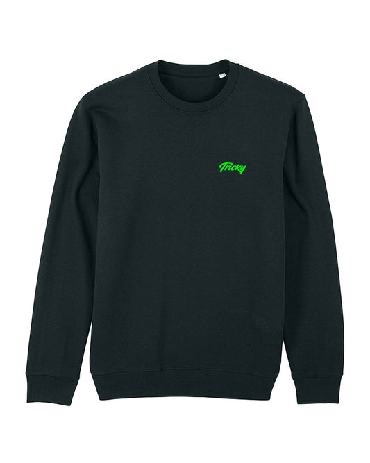 CHEST LOGO SWEATSHIRT BLACK FLURO GREEN