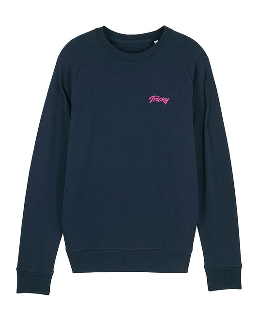 CHEST LOGO SWEATSHIRT NAVY FLURO PINK