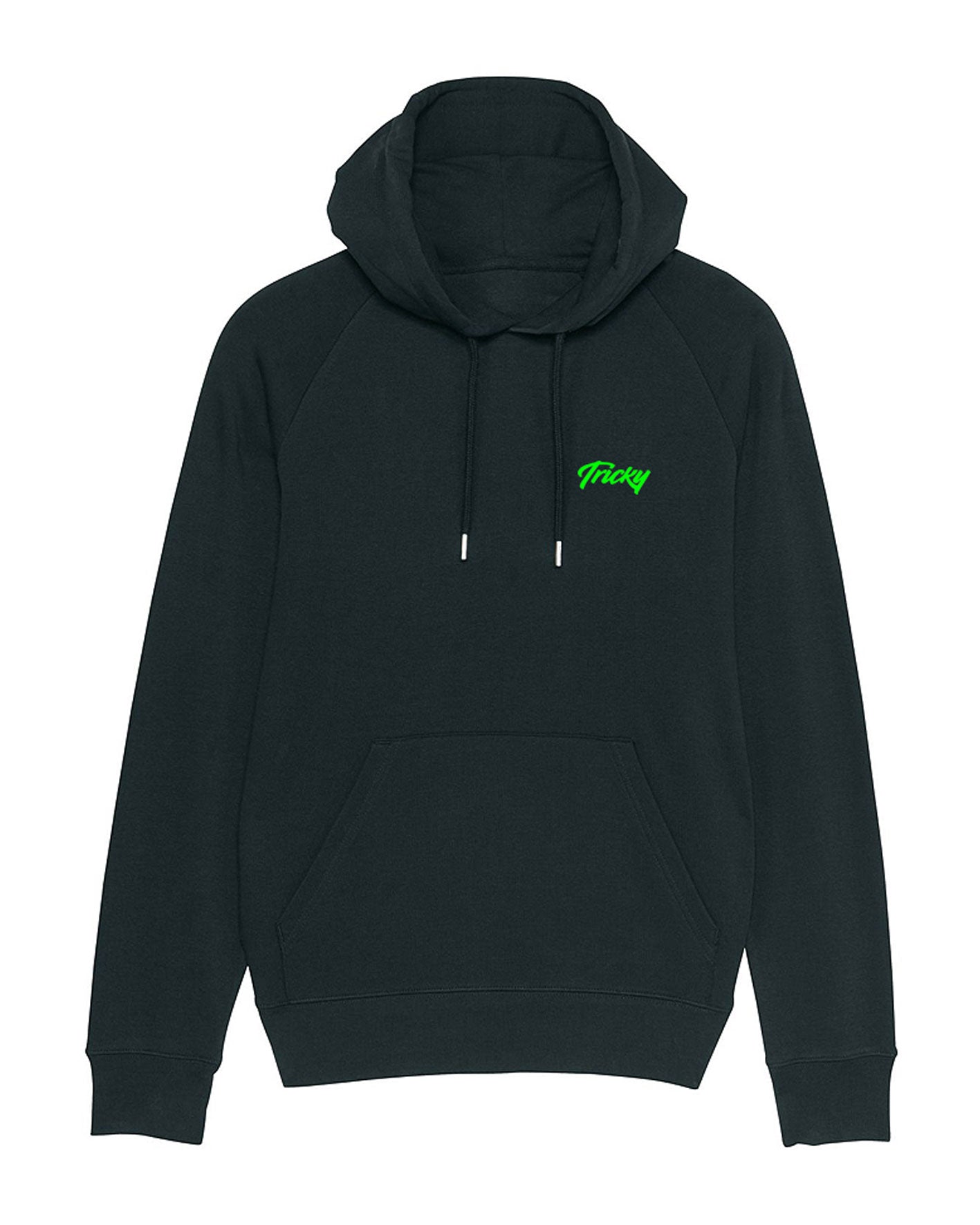 ORIGINAL CHEST LOGO HOODED TOP BLACK NEON GREEN