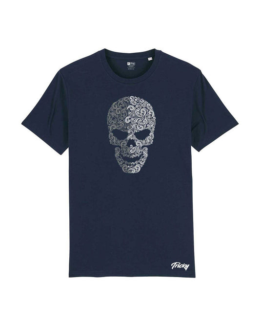PAISLEY SKULL T SHIRT NAVY