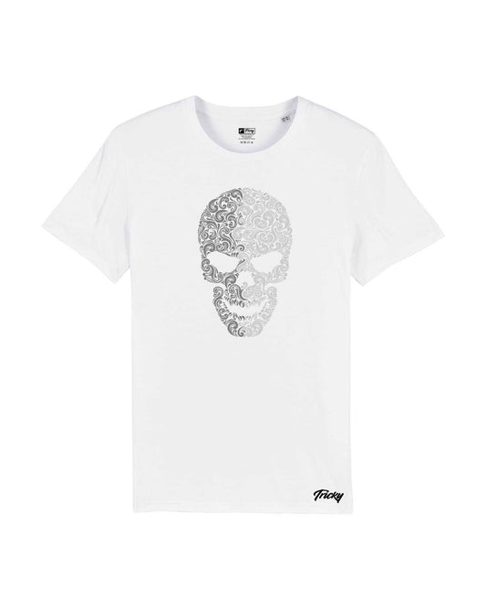 PAISLEY SKULL T SHIRT WHITE