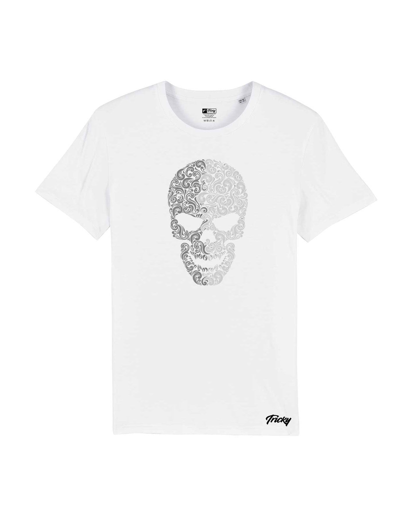 PAISLEY SKULL T SHIRT WHITE
