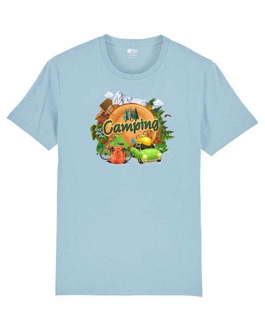 CAMPING T SHIRT SKY BLUE