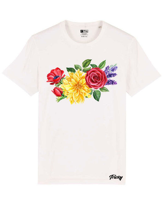 FLOWERS T SHIRT VINTAGE WHITE