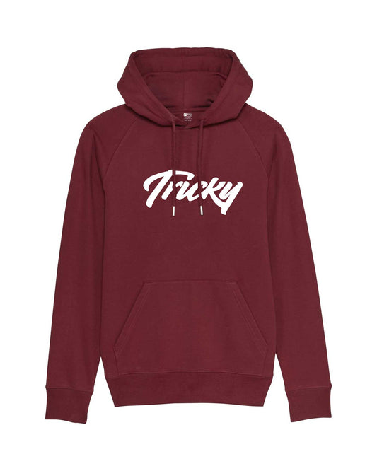 ORIGINAL LARGE LOGO HOODED TOP BURGUNDY WHITE