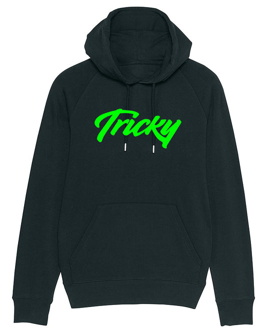 ORIGINAL LARGE LOGO HOODED TOP BLACK NEON GREEN