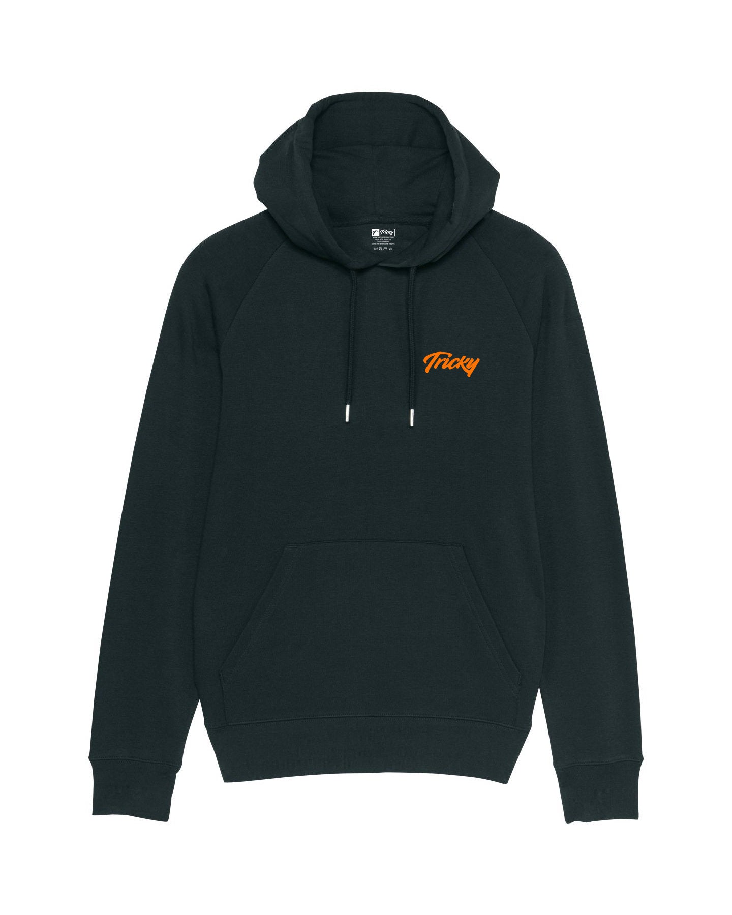 ORIGINAL CHEST LOGO HOODED TOP BLACK NEON ORANGE